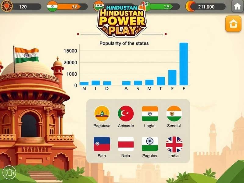 Hindustan Power Play showing different language options